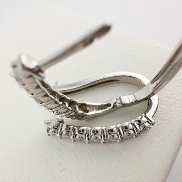 1/5 Carat Diamond Hoop Earrings - Picture 10 of 11